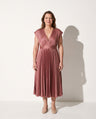 Esmee | Long Sleeve Wedding Guest Dresses Pleated Midi V-Neck