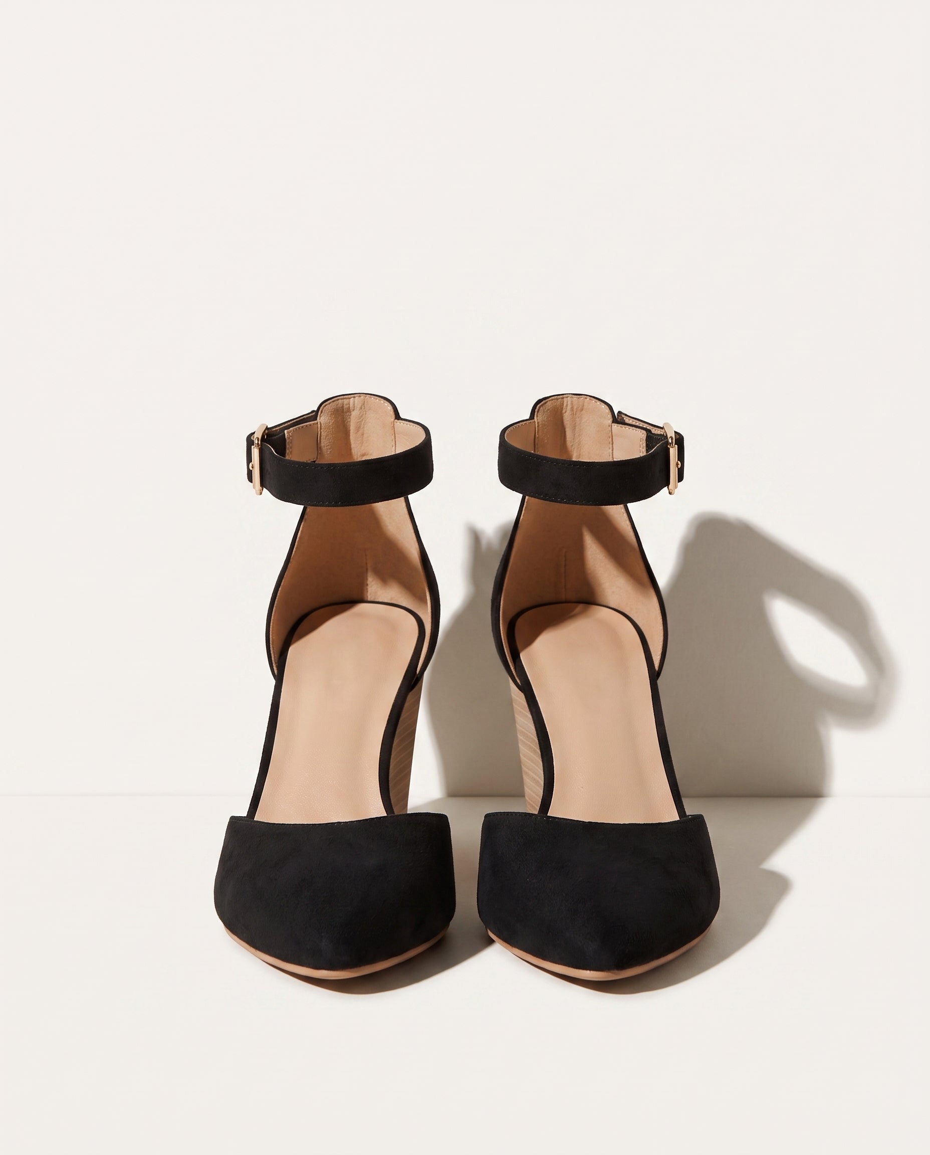 Lavinia | Closed Toe Ankle Strap Wedge Heels for Work & Evening — voorkant