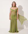 Yolanda | Evening Off Shoulder Ruched Mesh Maxi Dresses