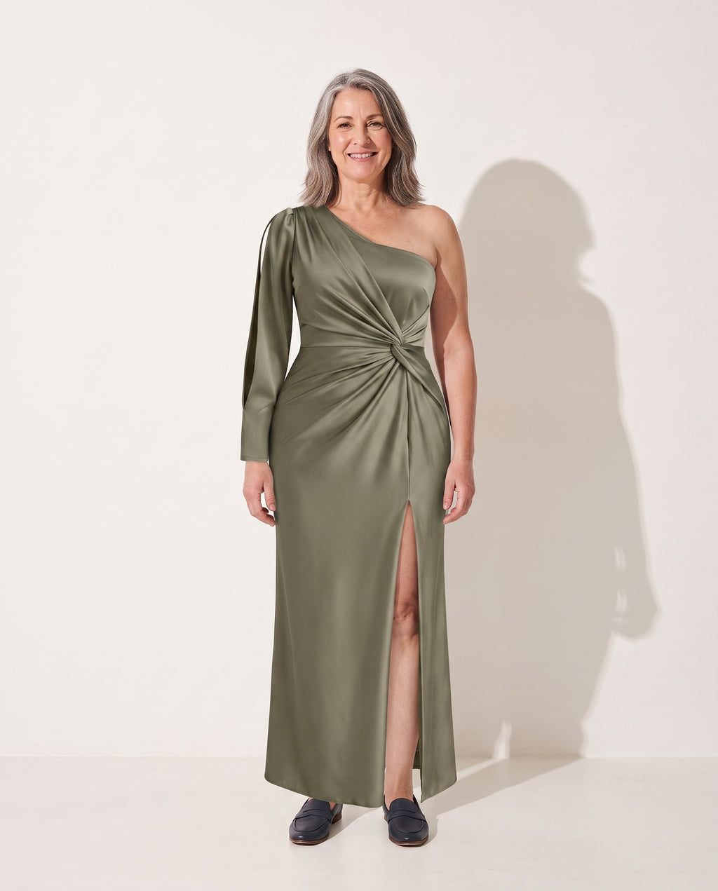Georgiana | One-Shoulder Evening Maxi Dresses — voorkant
