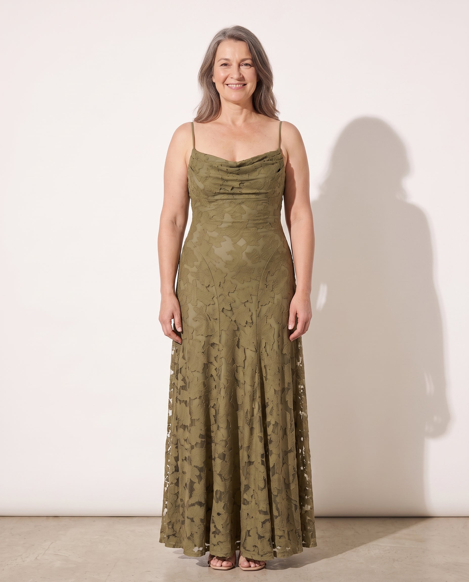 Rosaline | Textured Floral Maxi Formal Dresses — voorkant