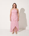 Mathilde | Evening Halter Ruffle Maxi Dresses Pink Purple