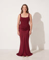 Violaine | Women Square Neck Lace Corset Maxi Wedding Guest Dress