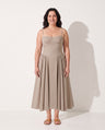 Ninon | Red Corset Dress Midi Underwired Sweetheart Neckline