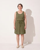 Anouk | Waffle Knit Drawstring Mini Tank Dress