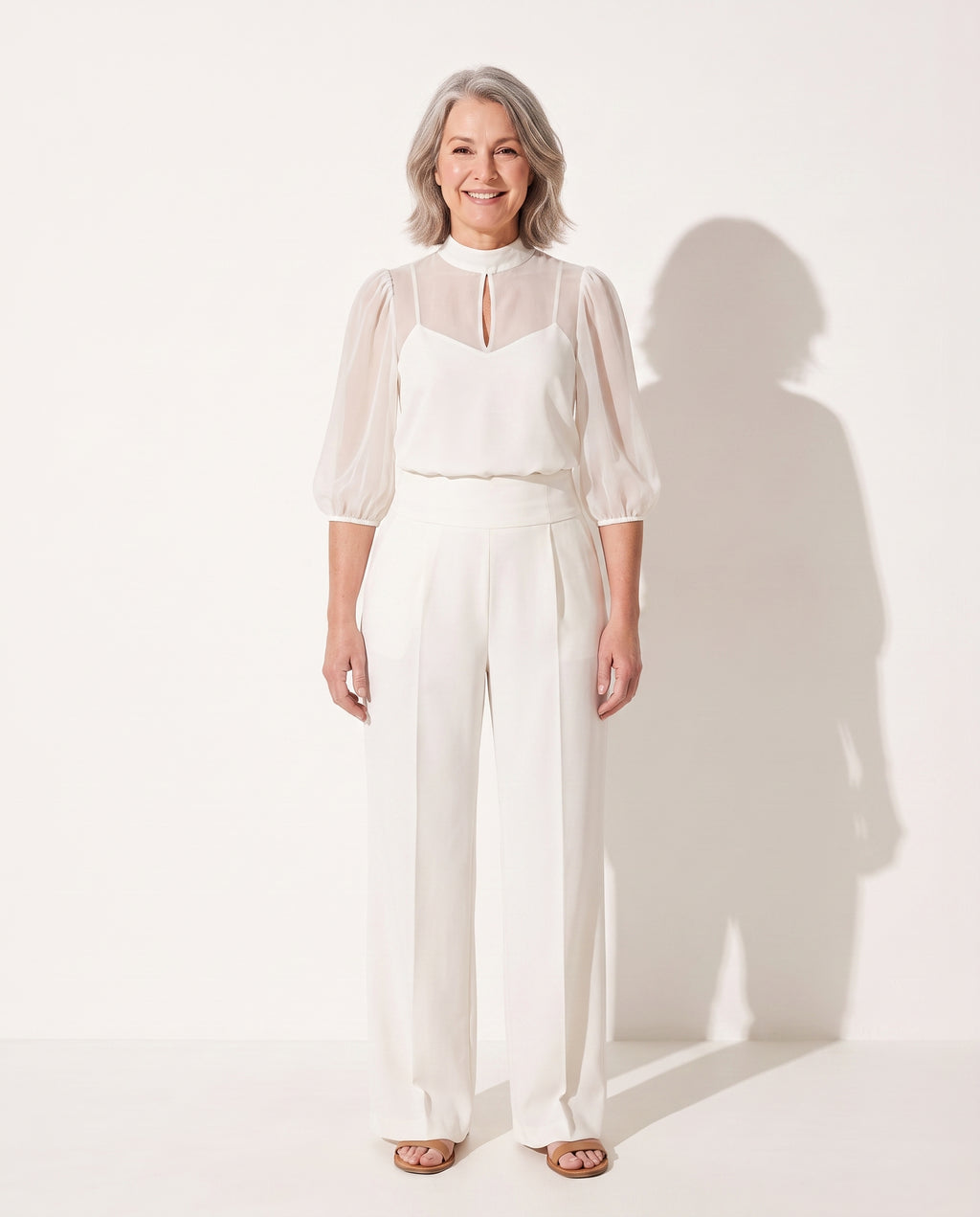 Capucine | Long Sleeve Wide Leg Jumpsuit for Evenings — voorkant