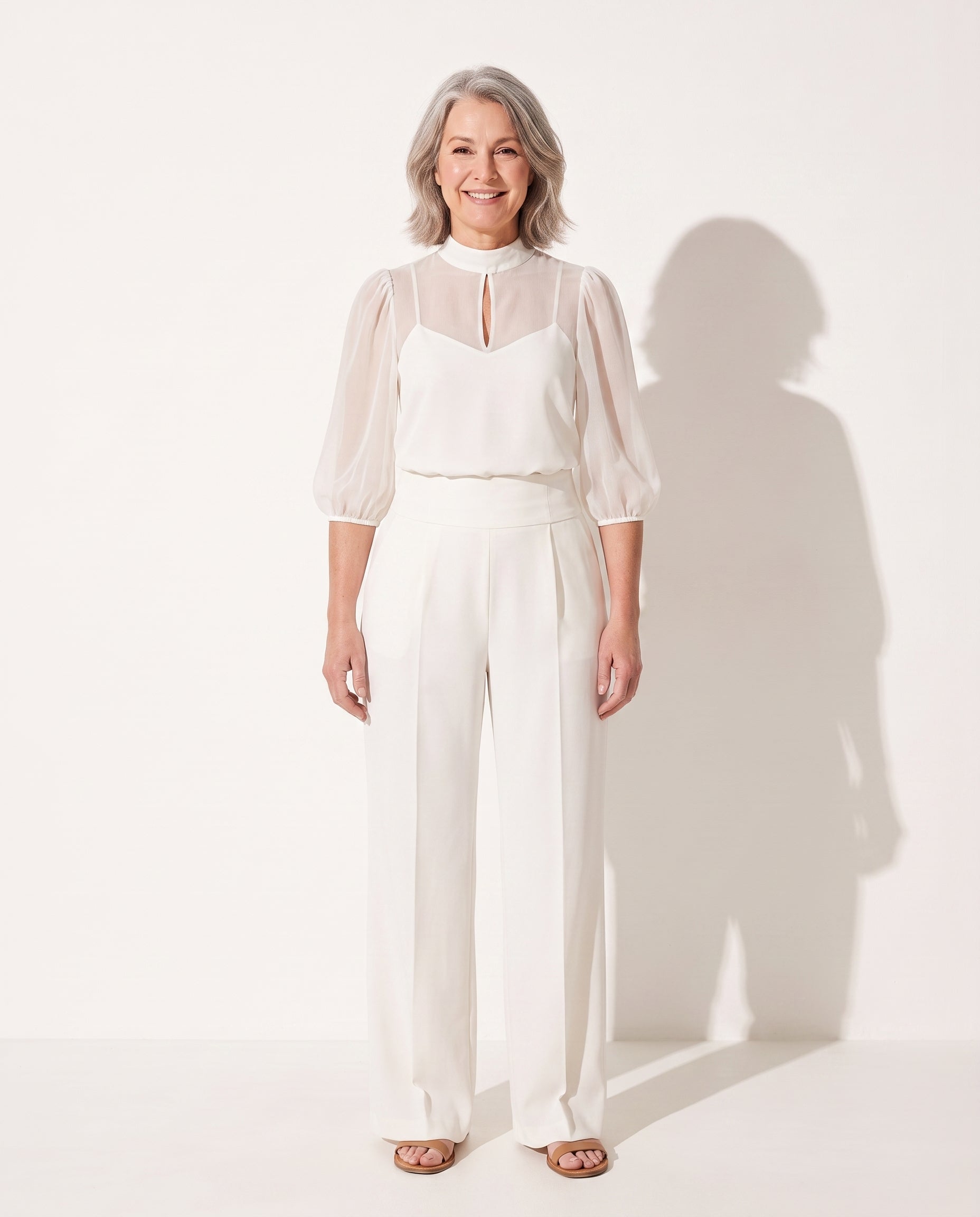 Capucine | Long Sleeve Wide Leg Jumpsuit for Evenings — voorkant