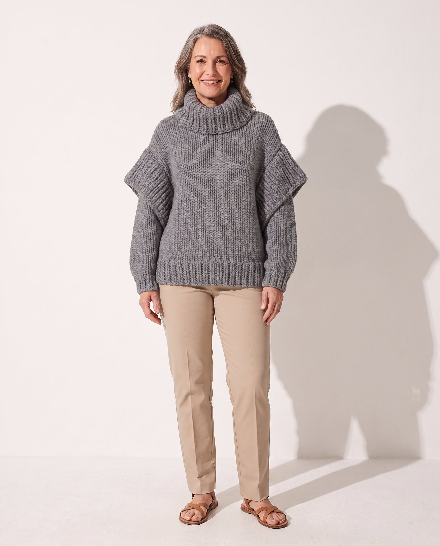 Amandine | Chunky Knit Turtleneck Roll Neck Jumper Sweater — voorkant