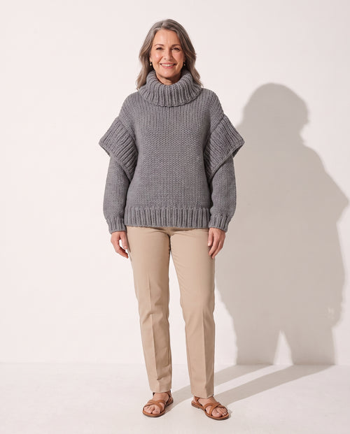 Amandine | Chunky Knit Turtleneck Roll Neck Jumper Sweater — voorkant