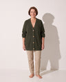 Bryony | Cream Cable Knit V Neck Oversized Cashmere Sweater Cardigan