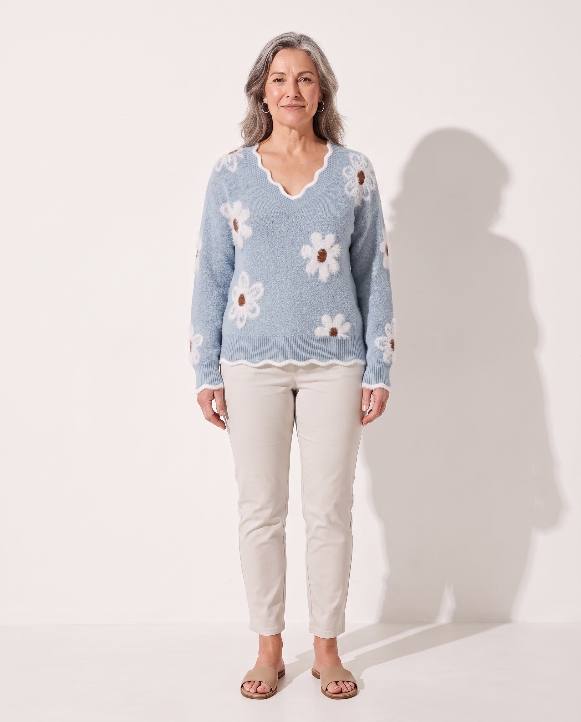 Agathe | Cashmere Wool V Neck Knit Sweater Jumper — voorkant