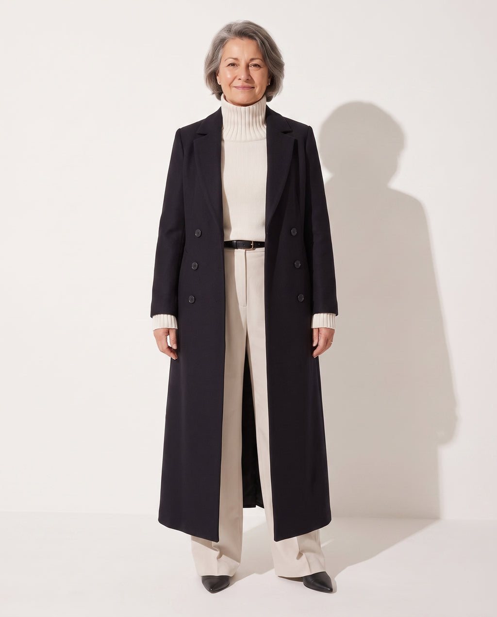 Odette | Longline Pink Camel Wool Coat For Winter Elegance — voorkant