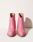 Genevieve | Studded Black Leather Western Chunky Heel Knee High Ankle Boots