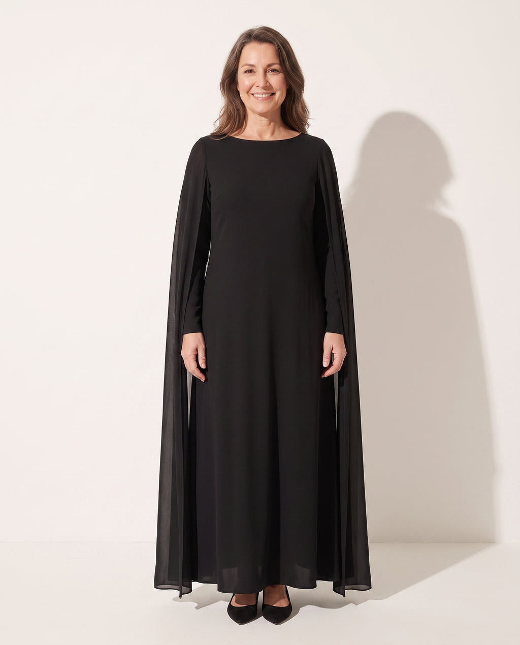 Georgiana | Lace Long Sleeve Maxi Winter Wedding Guest Dress — voorkant