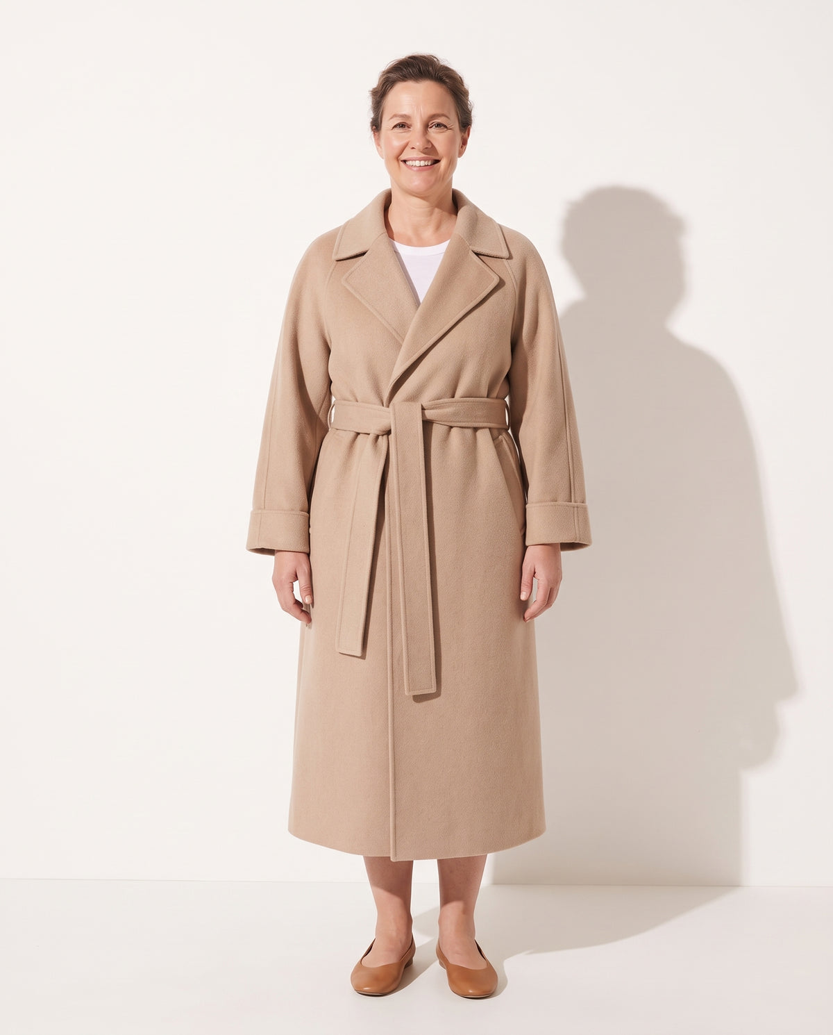 Seraphina | Long Black Double Breasted Longline Puffer Coat — voorkant