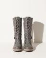 Lucienne | Black Brown Winter Wide Calf Low Heel Lace Boots