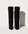 Helena | Black Suede Knee High Heeled Boots With Block Ankle Heel