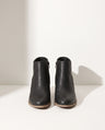 Ghislaine | Black Brown Leather Block Heel Ankle Boots