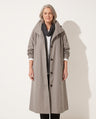 Thalia | Waterproof Wool Blend Long Black Rain Trench Coat