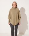 Fleur | Oversized Chunky Cable Knit Turtleneck Long Cardigan Sweater