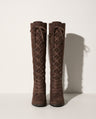 Arabella | Black Brown Lace Up Leather Block Heel Ankle Boots