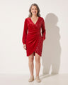 Fenella | Long Sleeve Velvet Sequin Mini Dress Green Silver White