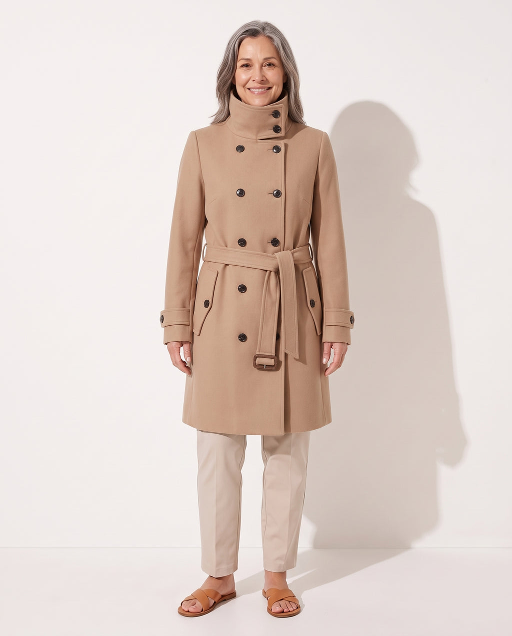 Tatiana | Black Longline Puffer Winter Coat For Women — voorkant
