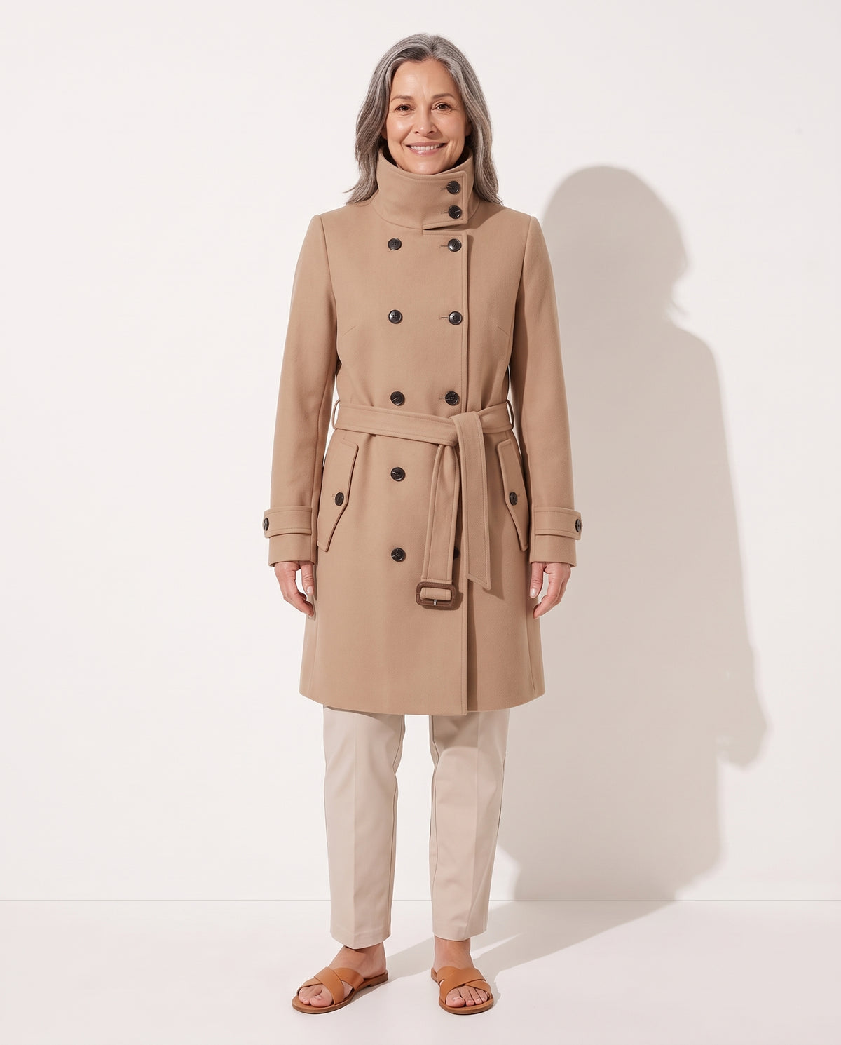 Tatiana | Black Longline Puffer Winter Coat For Women — voorkant