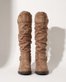 Giselle | Chunky Block Heel Knee High Black Leather Boots