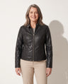 Aurelia | Faux Leather Biker Jacket Black Casual Layering