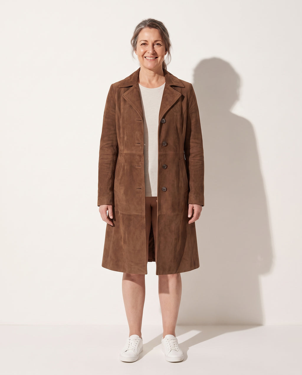 Agathe | Double Breasted Long Black Puffer Longline Coat — voorkant