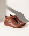 Yolanda | Low Heel Leather Ankle Boots Brown Black Everyday