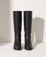 Lavinia | Black Leather Knee High Wide Fit Boots