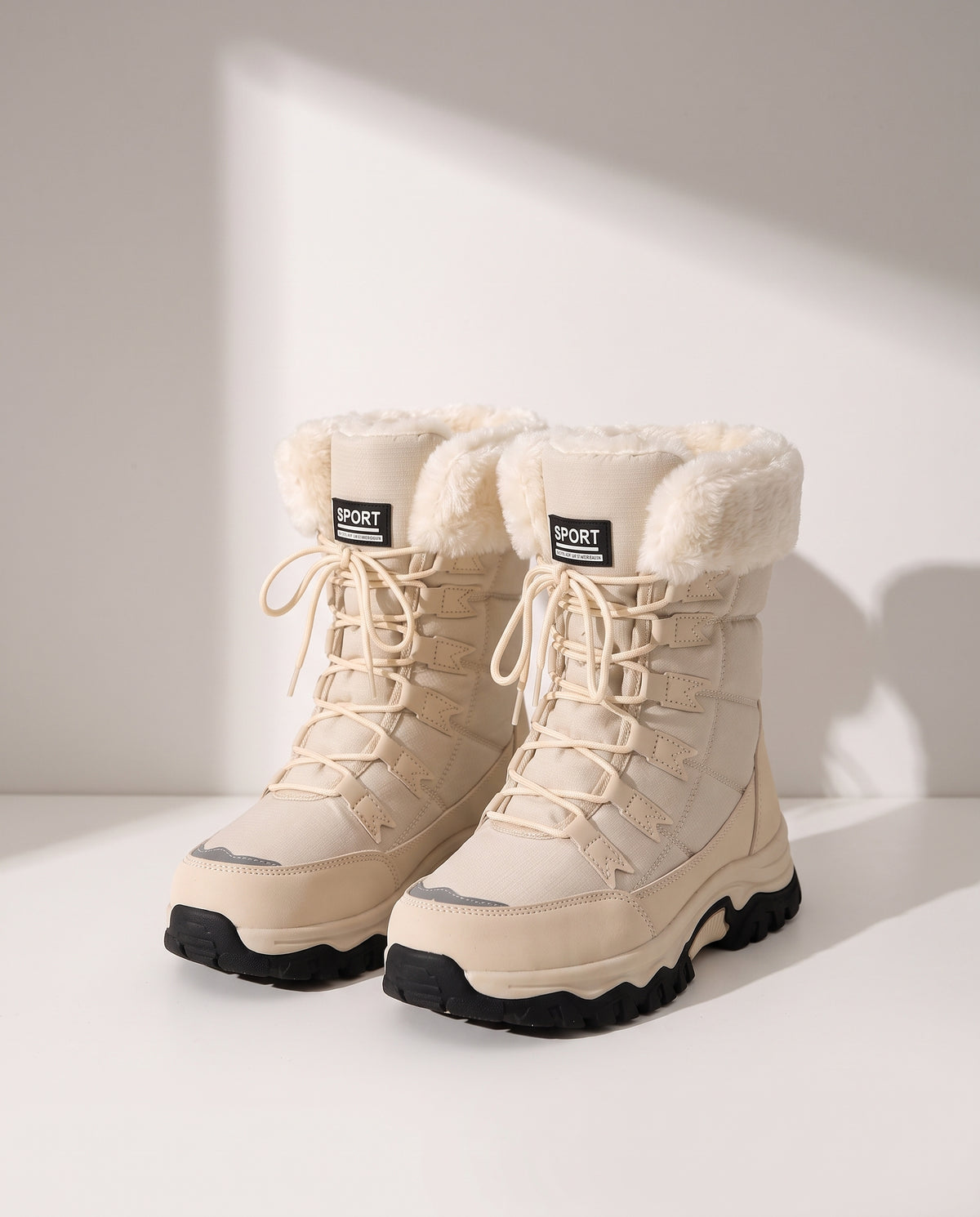 Theodora | Warm Faux Fur Winter Snow Boots — voorkant