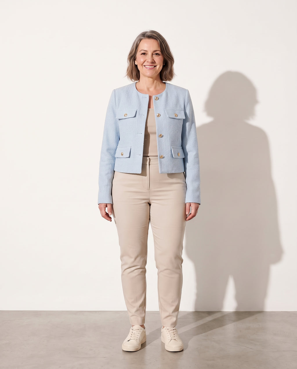 Iliana | Women's Double Breasted Velvet Tweed Blazer Jacket Coat — voorkant