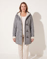 Marguerite | Black Wool Winter Puffer Coat With Fur Hood