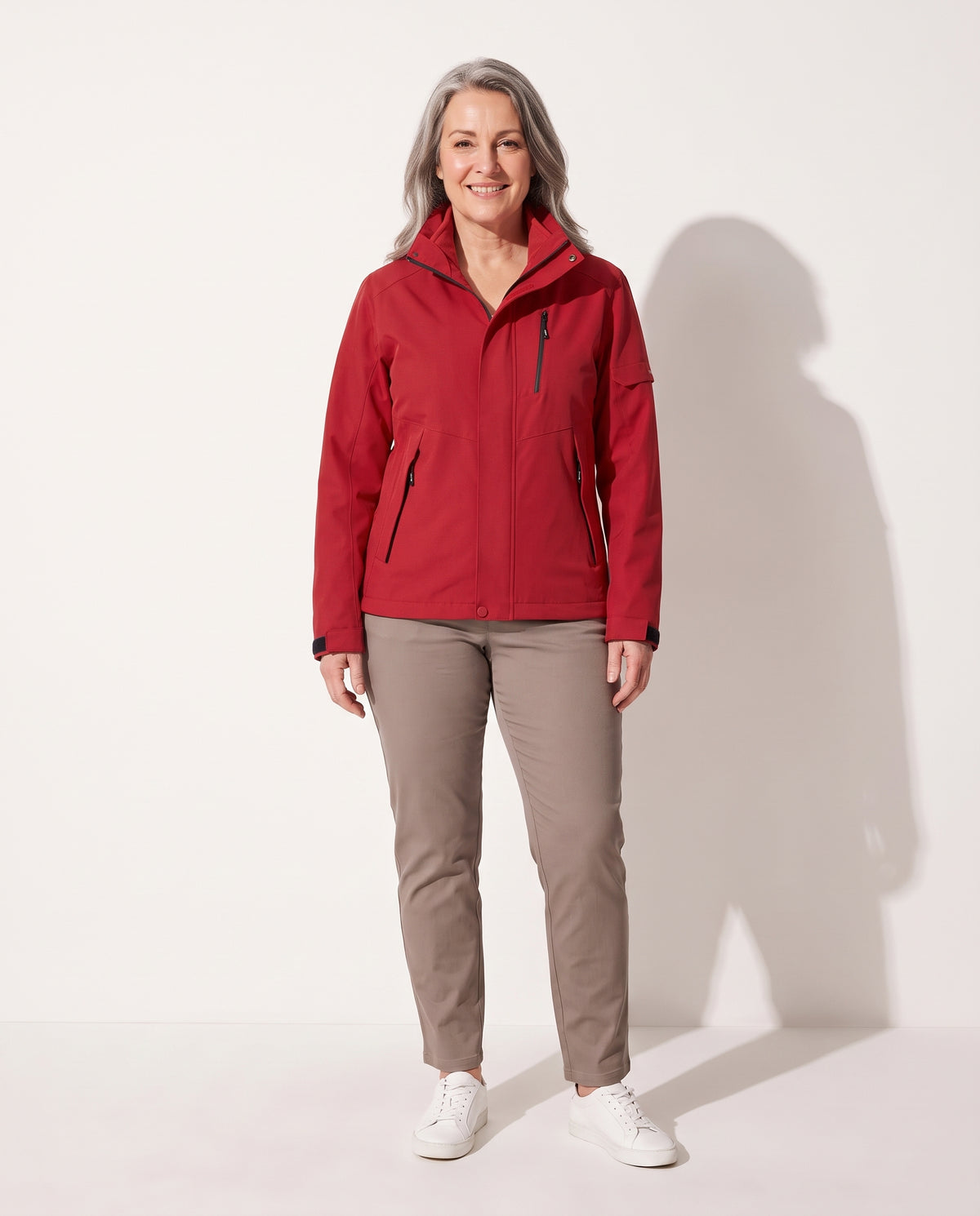 Giselle | Women's Quilted Down Black Jacket — voorkant