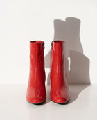 Faustine | Black Chunky Block Heel Leather Ankle Boots Low Heeled