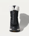 Persephone | Black Heeled Ankle Boots with Brown Flat Detail