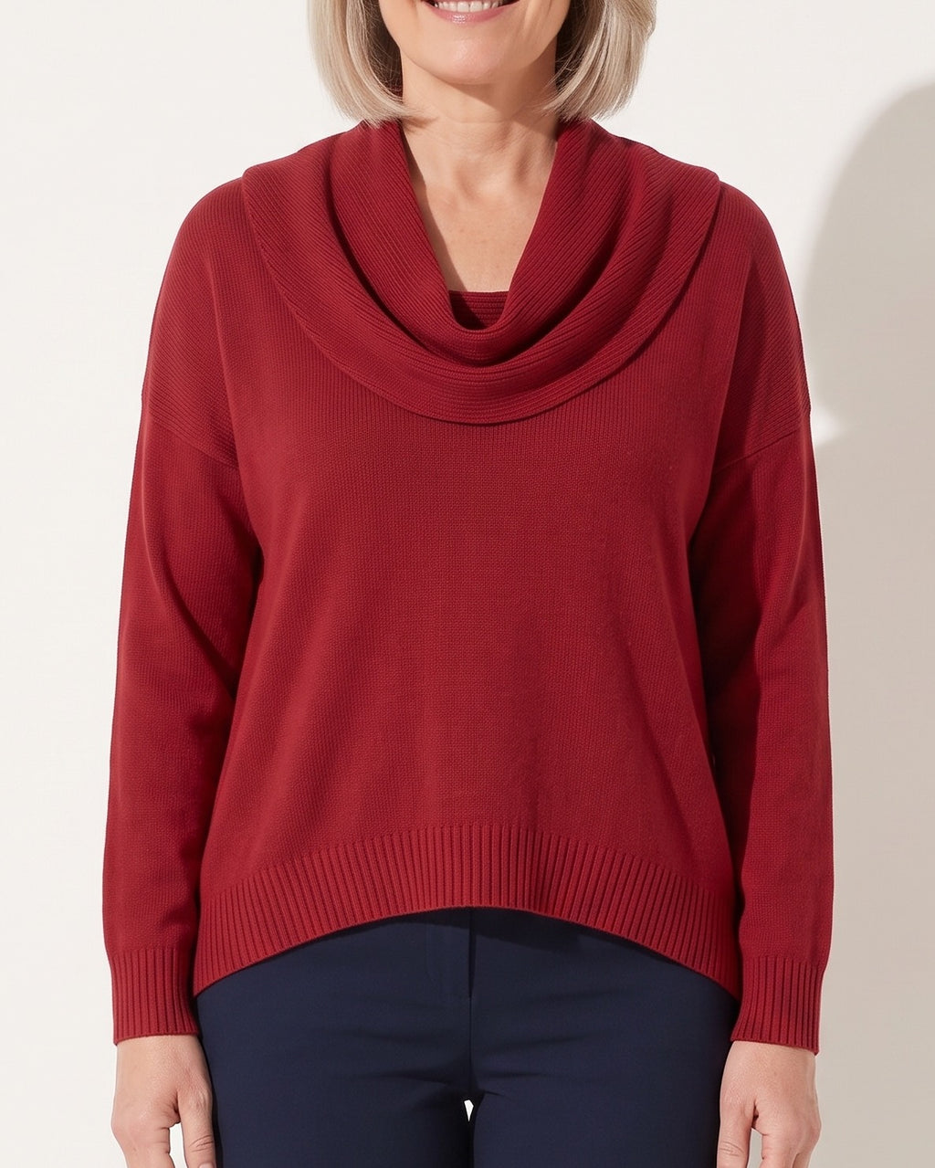 Camille | Women's Wool Cable Knit Cashmere Jumper — voorkant
