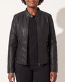 Clemence | Faux Leather Biker Jacket Fur Collar Motorcycle