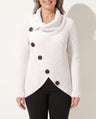 Seraphina | Black White Cashmere V Neck Roll Cowl Knit Jumpers