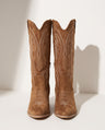 Quintessa | Brown Black Suede Mid Calf Knee High Ankle Boots