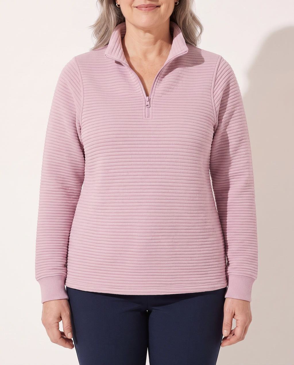 Felicity | Cashmere Knitted Half Zip Jumper Sweater Knit — voorkant