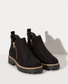 Floriane | Flat Heeled Ankle Boots in Black & Brown