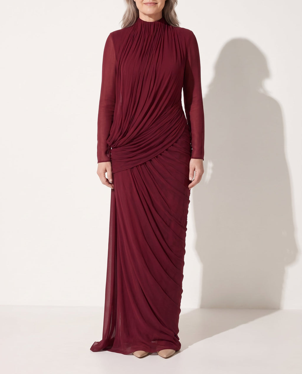 Diane | Maxi Dress Long Sleeve Winter Wedding Guest Occasion Dresses — voorkant