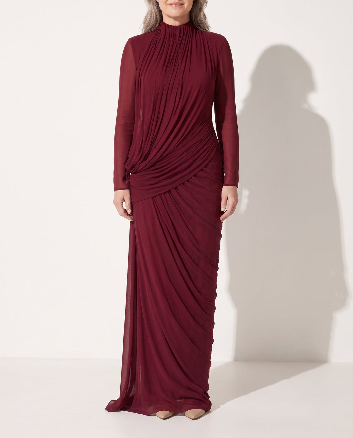 Diane | Maxi Dress Long Sleeve Winter Wedding Guest Occasion Dresses — voorkant