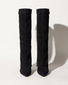 Alexandra | Black Block Heel Knee High Slouchy Heeled Boots