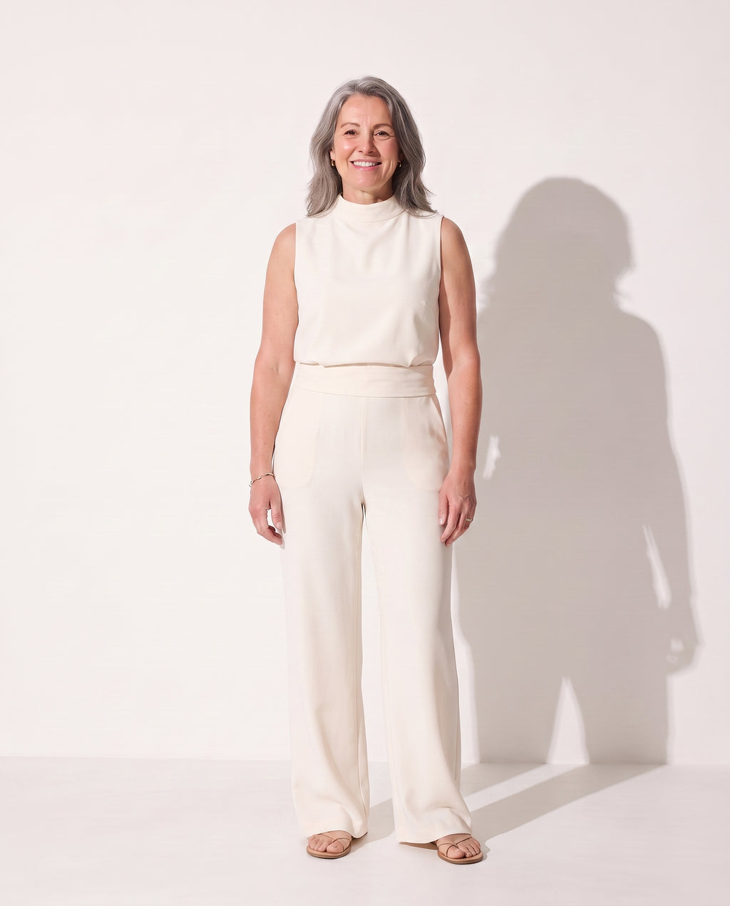 Celestine | Long Sleeve Formal Jumpsuit Wide Leg Occasion Wear — White