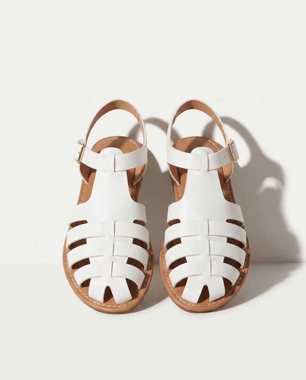 Georgiana | Boho Woven Fisherman Wedding Shoes Closed Toe Flats — White